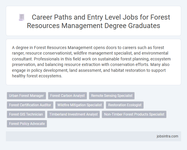 Career Paths and Entry Level Jobs for Forest Resources Management Degree Graduates