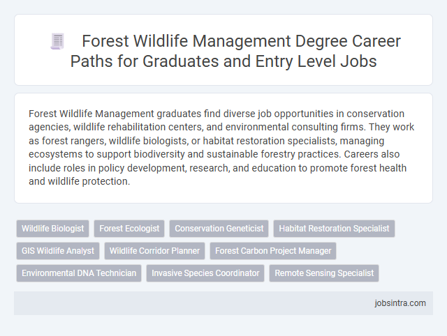 Forest Wildlife Management Degree Career Paths for Graduates and Entry Level Jobs