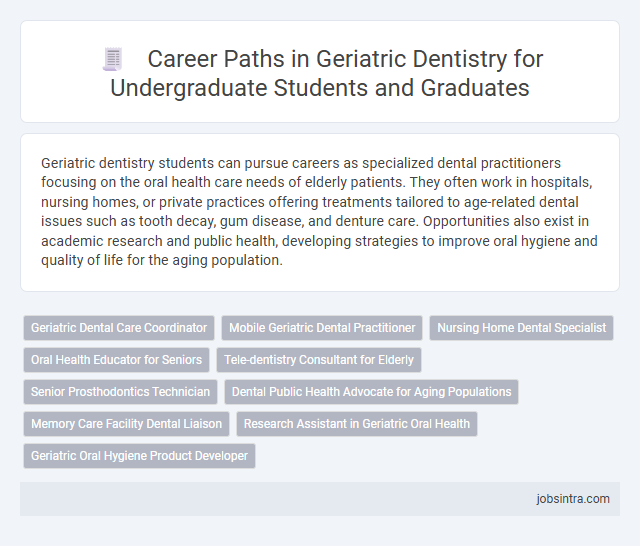 Career Paths in Geriatric Dentistry for Undergraduate Students and Graduates