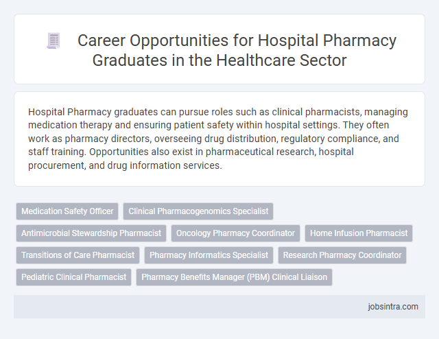 Career Opportunities for Hospital Pharmacy Graduates in the Healthcare Sector