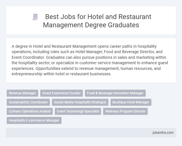 Best Jobs for Hotel and Restaurant Management Degree Graduates