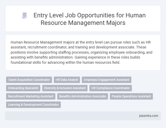 Entry Level Job Opportunities for Human Resource Management Majors