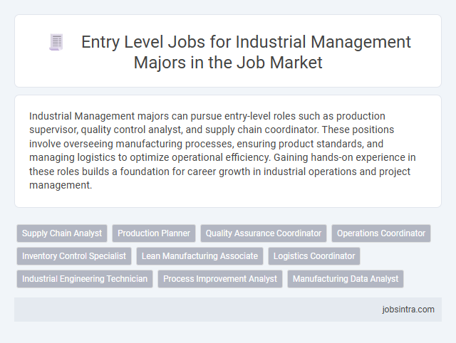 Entry Level Jobs for Industrial Management Majors in the Job Market