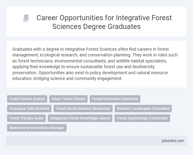 Career Opportunities for Integrative Forest Sciences Degree Graduates