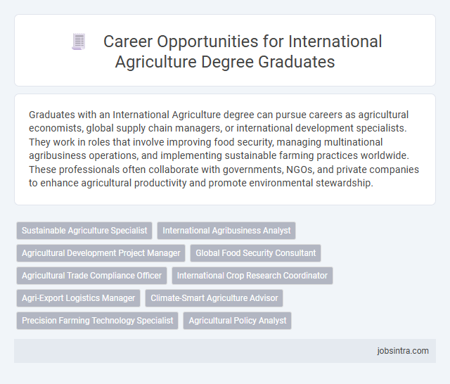 Career Opportunities for International Agriculture Degree Graduates