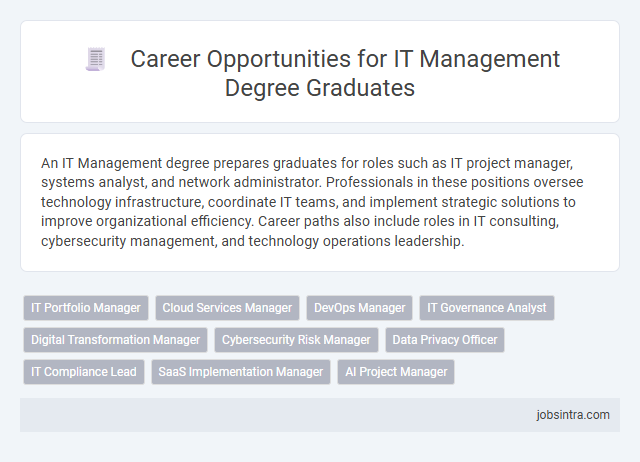 Career Opportunities for IT Management Degree Graduates