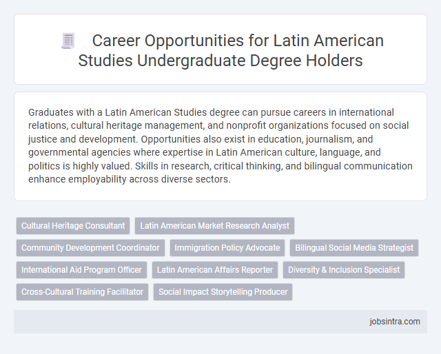 Career Opportunities for Latin American Studies Undergraduate Degree Holders