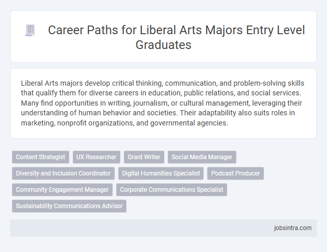 Career Paths for Liberal Arts Majors Entry Level Graduates