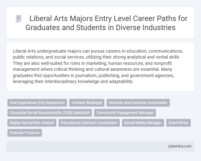 Liberal Arts Majors Entry Level Career Paths for Graduates and Students in Diverse Industries