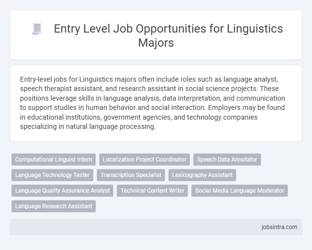 Entry Level Job Opportunities for Linguistics Majors