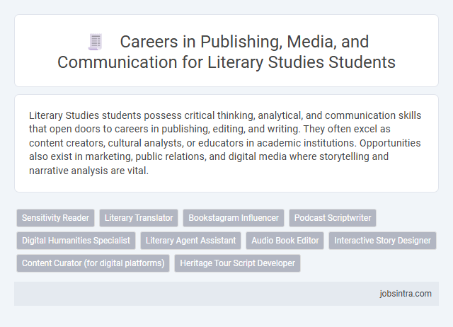 Careers in Publishing, Media, and Communication for Literary Studies Students