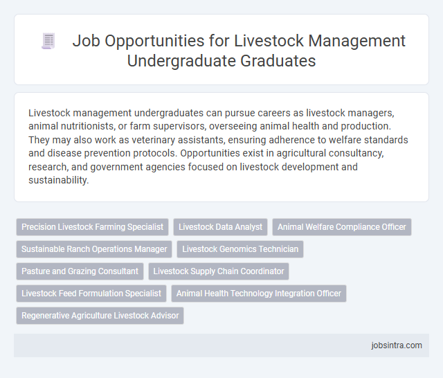 Job Opportunities for Livestock Management Undergraduate Graduates