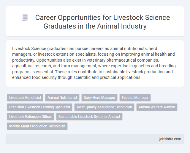 Career Opportunities for Livestock Science Graduates in the Animal Industry