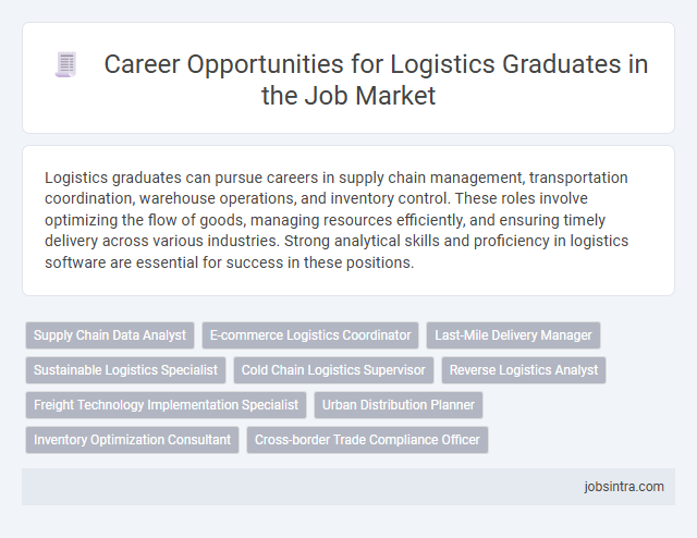 Career Opportunities for Logistics Graduates in the Job Market