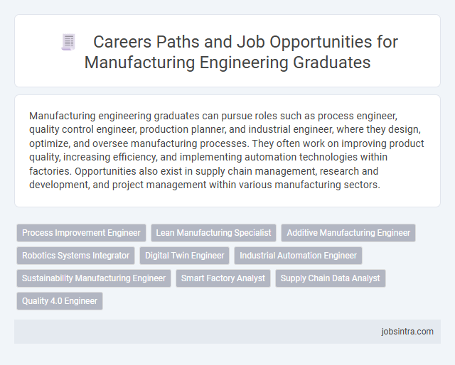 Careers Paths and Job Opportunities for Manufacturing Engineering Graduates