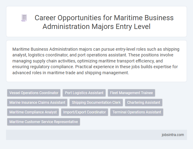 Career Opportunities for Maritime Business Administration Majors Entry Level