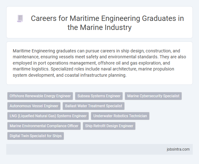 Careers for Maritime Engineering Graduates in the Marine Industry