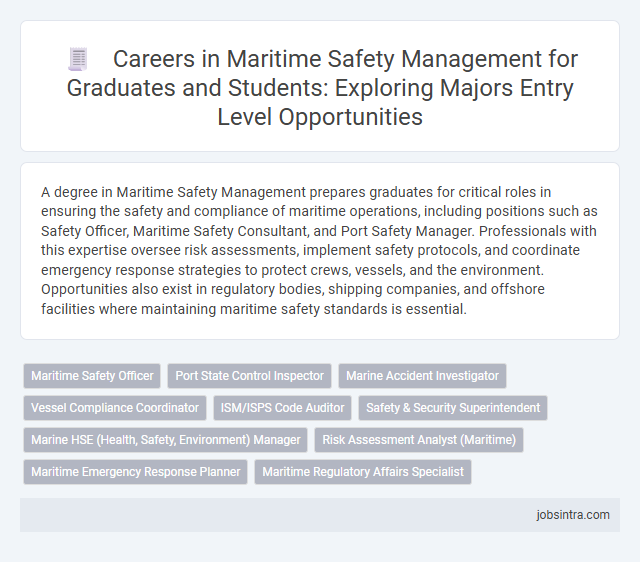 Careers in Maritime Safety Management for Graduates and Students: Exploring Majors Entry Level Opportunities