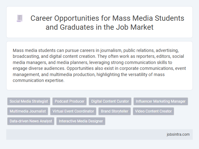 Career Opportunities for Mass Media Students and Graduates in the Job Market