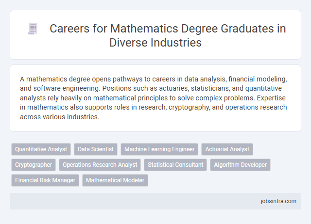 Careers for Mathematics Degree Graduates in Diverse Industries