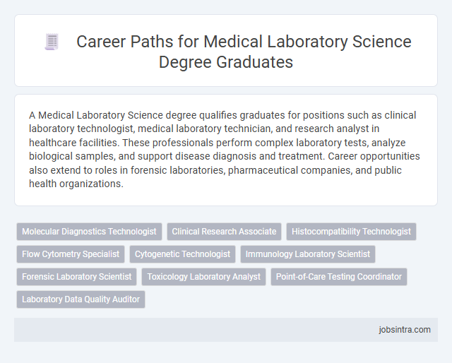 Career Paths for Medical Laboratory Science Degree Graduates