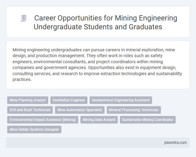 Career Opportunities for Mining Engineering Undergraduate Students and Graduates