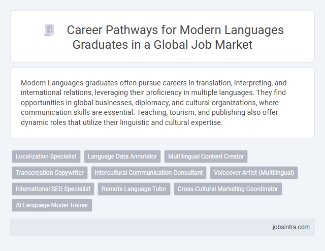 Career Pathways for Modern Languages Graduates in a Global Job Market