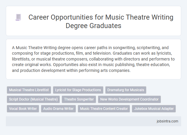 Career Opportunities for Music Theatre Writing Degree Graduates