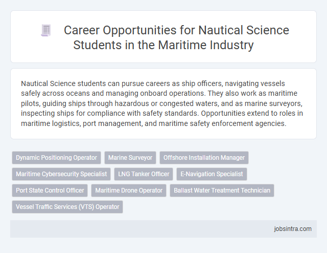 Career Opportunities for Nautical Science Students in the Maritime Industry