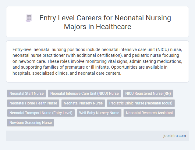 Entry Level Careers for Neonatal Nursing Majors in Healthcare