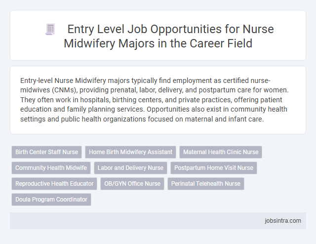 Entry Level Job Opportunities for Nurse Midwifery Majors in the Career Field