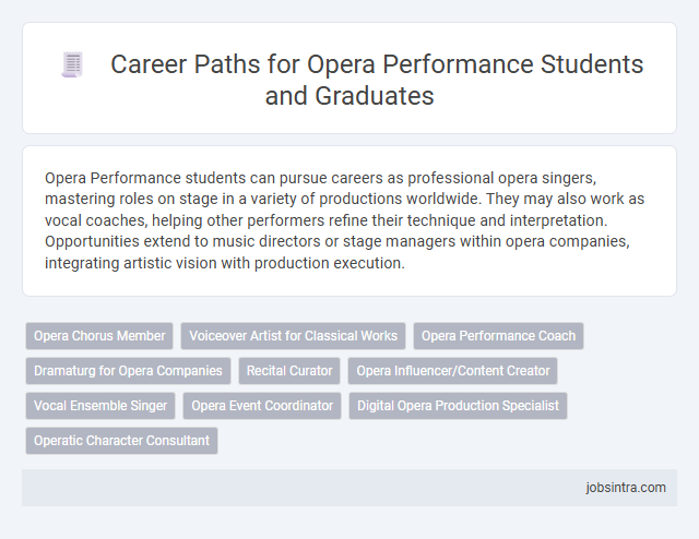 Career Paths for Opera Performance Students and Graduates
