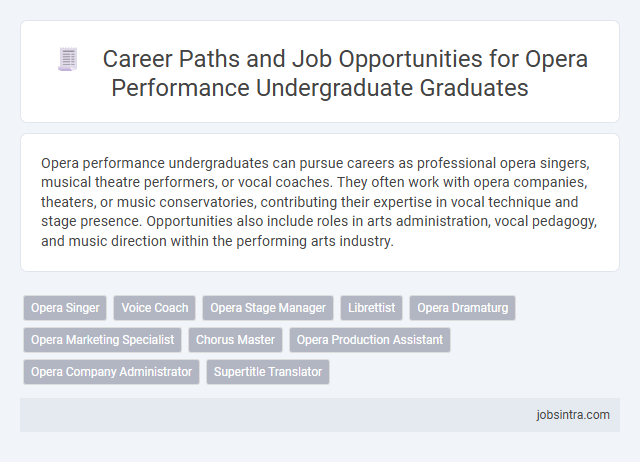 Career Paths and Job Opportunities for Opera Performance Undergraduate Graduates