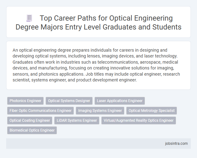 Top Career Paths for Optical Engineering Degree Majors Entry Level Graduates and Students