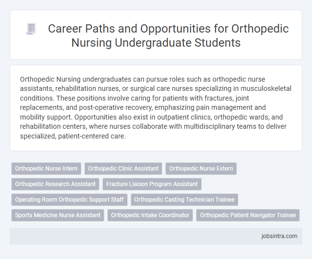 Career Paths and Opportunities for Orthopedic Nursing Undergraduate Students