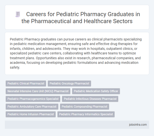 Careers for Pediatric Pharmacy Graduates in the Pharmaceutical and Healthcare Sectors