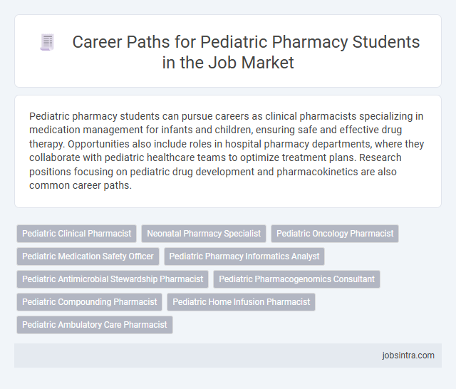 Career Paths for Pediatric Pharmacy Students in the Job Market