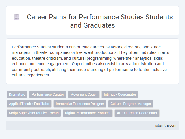 Career Paths for Performance Studies Students and Graduates