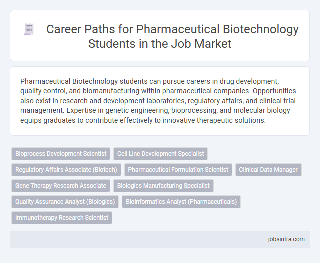 Career Paths for Pharmaceutical Biotechnology Students in the Job Market