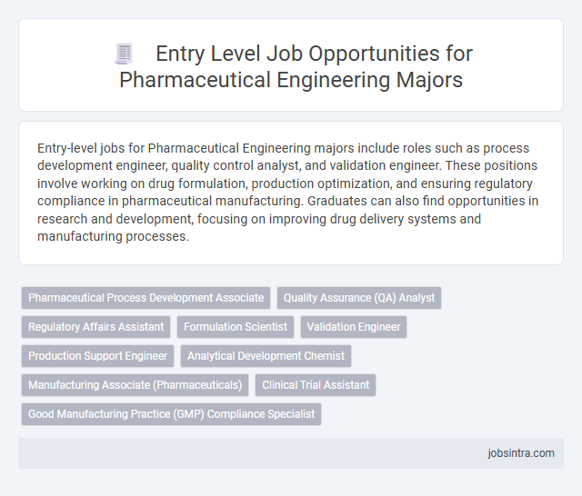 Entry Level Job Opportunities for Pharmaceutical Engineering Majors