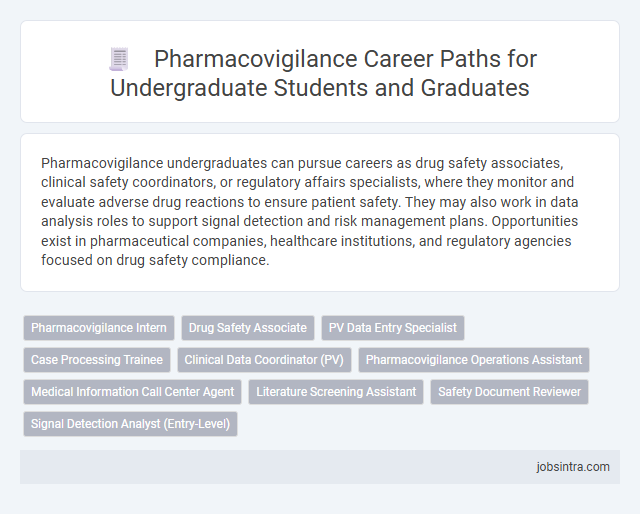 Pharmacovigilance Career Paths for Undergraduate Students and Graduates