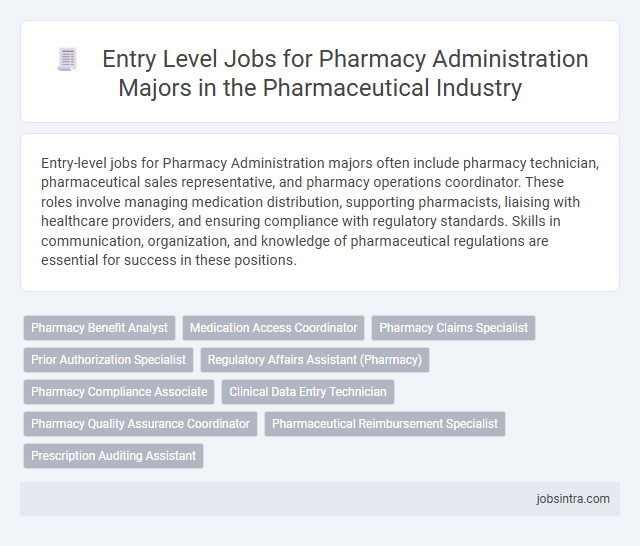 Entry Level Jobs for Pharmacy Administration Majors in the Pharmaceutical Industry