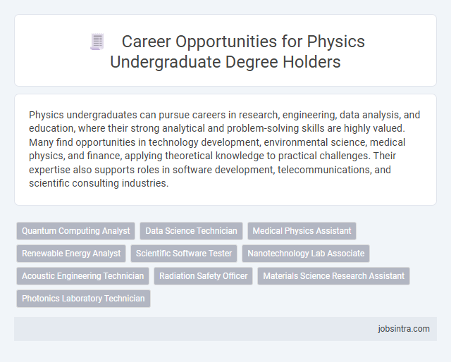 Career Opportunities for Physics Undergraduate Degree Holders