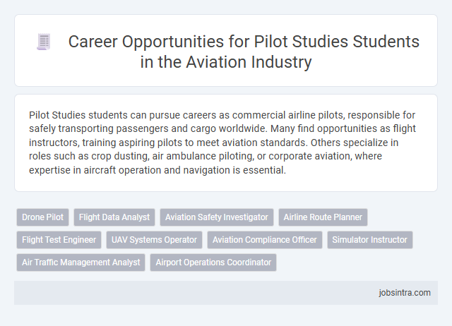Career Opportunities for Pilot Studies Students in the Aviation Industry