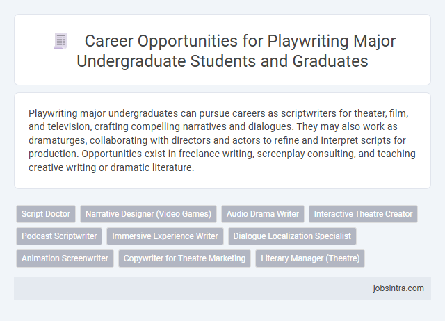 Career Opportunities for Playwriting Major Undergraduate Students and Graduates