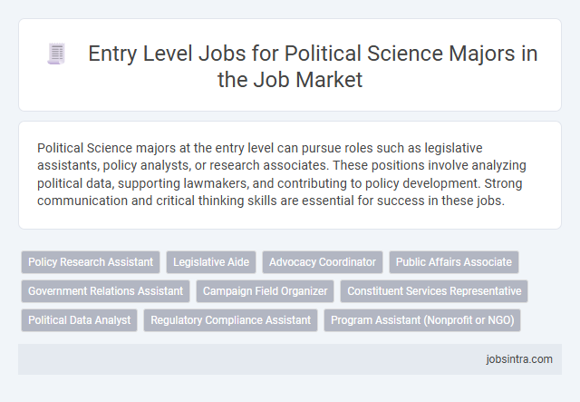 Entry Level Jobs for Political Science Majors in the Job Market