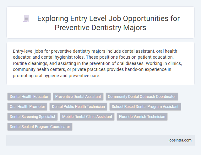 Exploring Entry Level Job Opportunities for Preventive Dentistry Majors