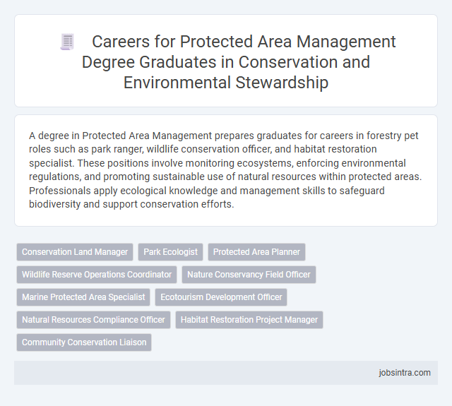Careers for Protected Area Management Degree Graduates in Conservation and Environmental Stewardship
