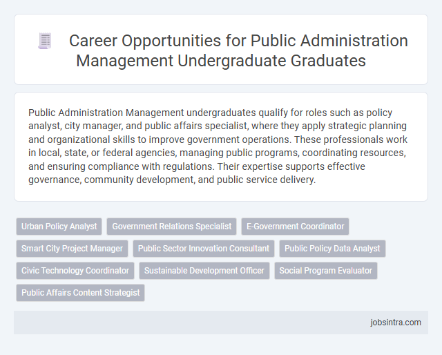 Career Opportunities for Public Administration Management Undergraduate Graduates