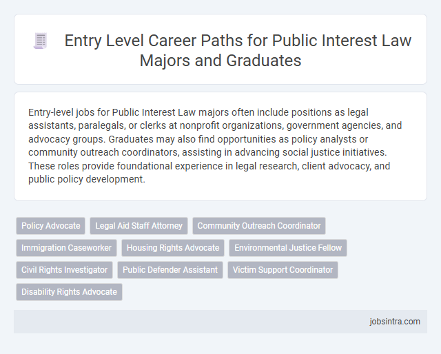 Entry Level Career Paths for Public Interest Law Majors and Graduates
